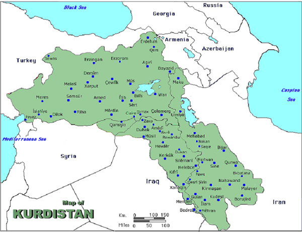 Iranian Kurdistan Map